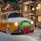 11.8" Christmas Car Wreath,Lighted Xmas Decoration for Car Front Grill,12V Plug-in Christmas Lighting Wreath with Bow for Trucks SUVs RVs